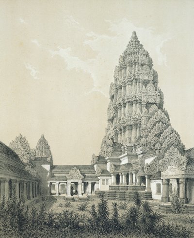 Centrale toren en superieure rechtbank van Angkor Wat, 1873 door Louis Delaporte